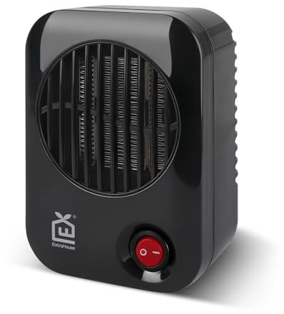 Mini Elektrischer Heizlüfter 600W, Kleiner PTC Tischheizgerät mit Überhitzungsschutz und V0-Flammschutz, Kompakter Elektroheizkörper fürs Büro, Schreibtisch, Schlafzimmer und Couchtisch