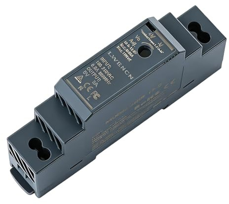 Ruvan Hutschienen Netzteil 5V 3A 15W, DIN-Schienen-Transformator, DIN-Schienen-Netzteil, (Input 100-240V AC 50/60 Hz, Output 5V DC 3A 15W)