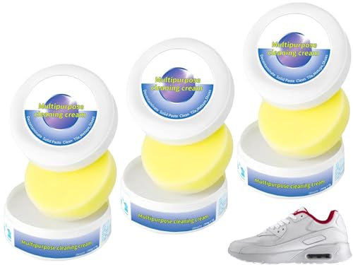 IATAHI Nettoyant Basket Blanche,3pcs Crème Nettoyante Multifonctionnelle,Crème Nettoyante pour Chaussures Blanches,Cirage Blanc,Nettoyant Chaussure,Nettoyant Chaussure Blanche