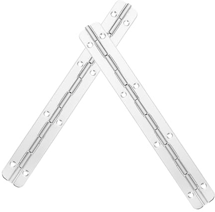 SHINEOFI Charnières Design Acier en Argenté Inoxydable de Piano Robustes Multifonctionnel 2pcs Lisse en Bois de Rangement pour Boîte et Meuble