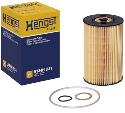 HENGST - Ölfilter E134H D31 - Öl-Filtereinsatz für KFZ | Hochwertiger Motorölfilter für KFZ mit Otto- oder Dieselmotor - Robuster Ölfilter mit hoher Schmutzaufnahmefähigkeit