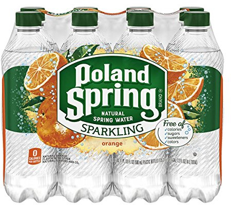 Poland Spring Brand Sparkling Natural Spring Water, Mandarin Orange 16.9 Fl Oz, 8 Count