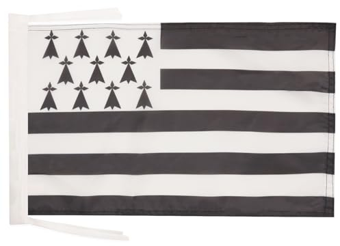 AZ FLAG Drapeau Bretagne 45x30 cm Breton Polyester 100D Cordelettes | Usage intérieur et extérieur Drapeau décoratif coutures doubles et bords renforcés
