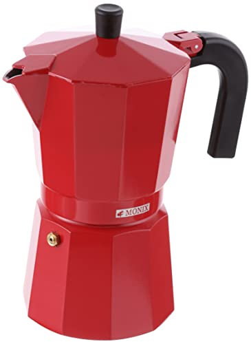 Monix Fresa Cafetera Italiana de Aluminio, 9 Tazas, Color Fresa, Apta para Todo Tipo de encimeras, Excepto inducción