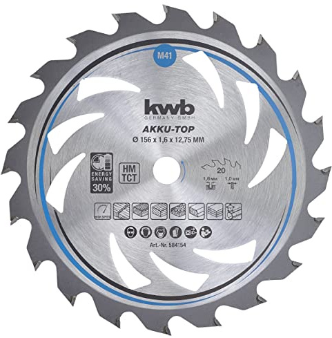 kwb 156mm Circular Saw Blade for Smooth Cuts, Ideal for Cordless Machines