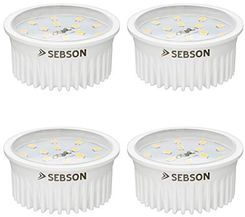 SEBSON LED Modul 230V warmweiß 5W ultra flach ø50x26mm - 4er Set | LED Modul für Einbaustrahler, ersetzt GU10 MR16 Leuchtmittel - warmweiß 3000K, 400lm, 230V, nicht dimmbar