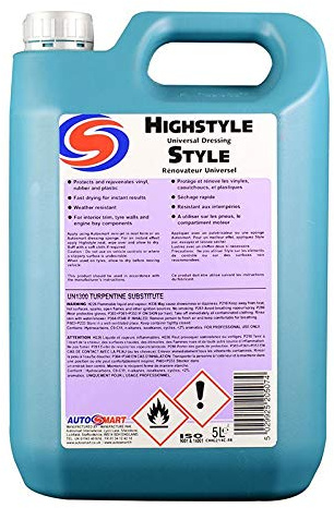 Autosmart 5L Highstyle Long Lasting Tyre Plastic Shine Silicone Dressing Exterior Interior