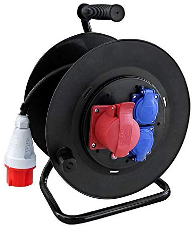 Solight Cable Reel 25 m, 400 V + 230 V, Rubber Cable, 3 x 1.5 mm2, IP44, Extension Cords, Cable Turns, Pb 40