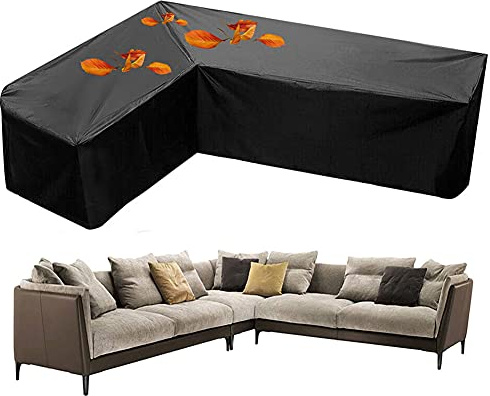 QINZC Abdeckung FüR GartenmöBel L-Form Wasserdicht Winddicht SchutzhüLle FüR Lounge Sofa Anti-Uv Staubdicht Sofa Abdeckung VerläNgert Die Lebensdauer Von MöBeln,200x270x82cm
