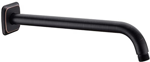 TRUSTMI Duscharm mit Flansch, 30,5 cm, L-förmig, Wandmontage, Regenduschkopfverlängerung, Edelstahl, robuster Rohrersatz, ölgeriebene Bronze