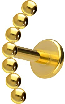 PIERCINGLINE Titan Labret mit Innengewinde Titan Aufsatz 7 KUGELN Piercing Lippe Nase Ohr Helix Tragus Medusa Farb & Größenauswahl