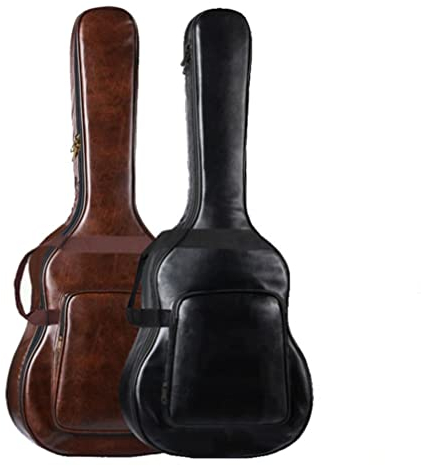 Vaguelly Doppelschulter-gitarrentasche Wasserabweisend mit Seitengurten Geeignet für Akustik und Folk-Gitarren mit Außentasche für Zubehör für Reisen und Auftritte