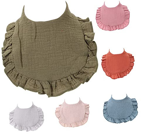 Gadpiparty 6st Baby-lätzchen Babylätzchen Aus Baumwolle Stilvolle Unisex-Bandana-lätzchen Babylätzchen Für Mädchen Saugfähige Baby-Bandana-lätzchen Lätzchen Essen Rüschen Neugeboren