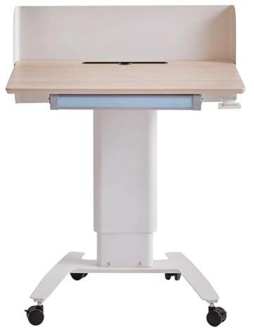 PZEOB Tragbare Rednerpulte, transparentes Holzpodest, höhenverstellbar, 71–110 cm, Podiumsständer, feststellbare Rollen, Kanzeln, Schott-Design