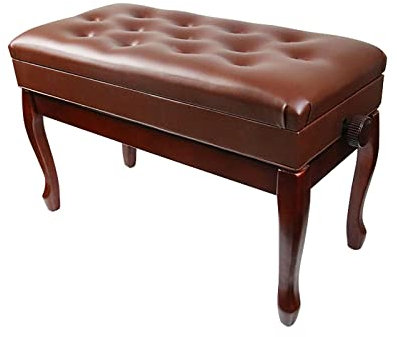 RWRAPS Duet-Klavierbank, bequemer Klavierhocker für Zwei Personen, mit Staufach, aus massivem Holz, robust und langlebig, höhenverstellbar (Farbe: Schwarz) (Braun 1)