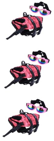 FRCOLOR 3stücke Pet Life Jacket Mit Augenschutzbrille Xs Einstellbare Strapazierfähige Schwimmweste Für Hunde Für Pool Und Einsatz Im Freien Inklusive Praktischen Tragegriffen