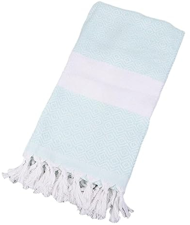 KOSTEN Strandtücher 1Pcs Baumwolle Gewebtes Handtuch Weiches Badetuch Quick Dry Strandtuch Reisedecke-Hellblau-100X180Cm