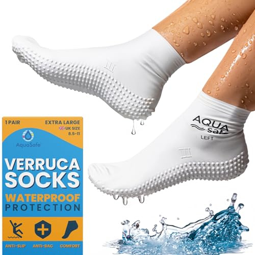 Aquasafe Badesocken – Wasserdichte Schwimmsocken Kinder – 100% Latexsocken – Rutschfeste Schwimmsocken für Hygiene & Sicherheit im Pool & zum Schutz vor Warzen – Schützende Wassersocken für Kinder