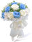 MINGZHE Bouquet da Sposa per la Sposa, Fiori di Rose Artificiali, Bouquet da Sposa per Damigella D'onore, Bouquet da Sposa, Decorazione per Feste in Casa(bianco blu)