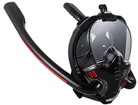 Unterwasser-Tauchtank Erwachsene Tauchmaske Vollgesichts-Antibeschlag-Schnorchelmaske Kinderschwimmen Unterwasser-Atemschutzmaske Tauchausrüstung(Noir,L/XL)