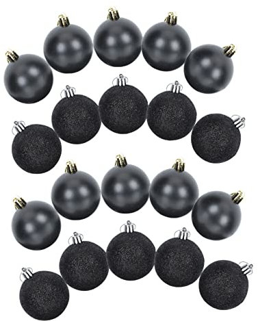 CORHAD Weihnachtskugeln 6 cm Schwarze Kunststoffkugeln Dekorative Hängekugeln Für Weihnachtsbaum Und Zuhause