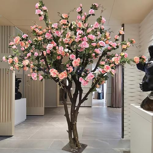 KIBONCY Plantas De Gran Tamaño con Flores De Arroz Hechas a Mano Japón Simulación De Árboles De Cerezo Salón Árboles De Pesqueros De Deseos Árboles De Bodas Hotel Escenario 2x2m/6.6x6.6ft