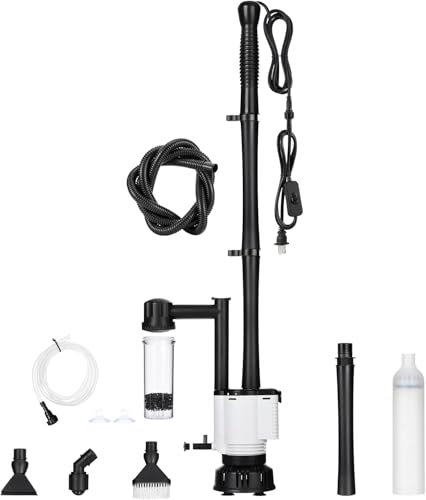 AQQA Aquarium Sauger, 8 in 1 Upgrade Mulmsauger Aquarium Elektrisch, 30W Elektrische Mulmsauger für Wasserwechsel, Sandwaschen, Filterung und Wasserumwälzung