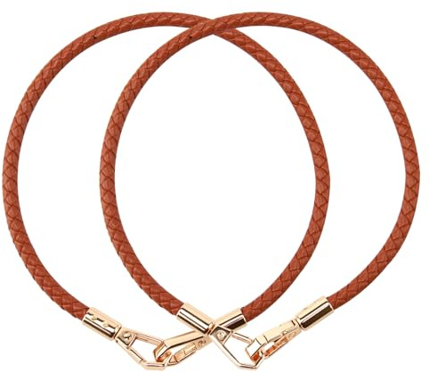 Tweozhui 2 Stück 40cm taschenhenkel taschengriffe Ersatz Griff Schultergurte Lederriemen Handtaschen, Inklusive kleinem Schlüsselanhänger und Silberschnallen, für DIY Taschenzubehör (Braun)