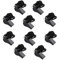 QiXinGYL Lot de 10 sifflets en Plastique pour Arbitre avec Cordon, sifflets de Sport pour Enseignants de Football, entraîneurs, Survie, Camping, Sauvetage, fête (Noir)