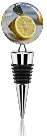 Cut Lemon Bottle Stopper Beverage Bottle Sealer Reusable Wine Stopper Personalised Champagne Stopper Unique Wine Bottle Corks Keep Fresh Suitable for Standard