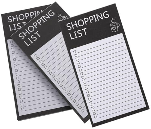 HYTROVE 3 Books Magnetic Notepad for Fridge, Grocery List Memo Pads with Full Magnet Back, Smooth Writing Paper, Wear-resistant, for Home Organisation and Kitchen Notes