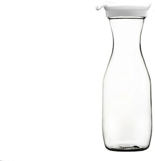 PET Plastic Carafe with Lid, 1000ml, Dishwasher Safe, Clear