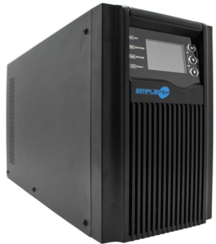 SIMPLETEK - UPS Gruppo di Continuità Online 2000VA 2000W con Display LCD, 3 Prese, Tecnologia DSP, Interfacce RS232 e USB