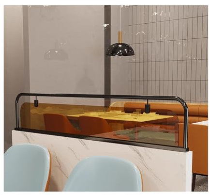 Trennwand aus gehärtetem Glas mit Metallrahmen, für Restaurant, Hotel, Bar, moderner kommerzieller Sichtschutz mit Trennwand für die Arbeitsplatte