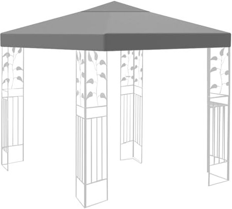 Pavillon-Abdeckungen, 3 x 3 m, wasserdicht, für den Außenbereich, Garten, mit 1-stöckiger Dachabdeckung, Ersatzzeltplatte (nur oben) (grau)