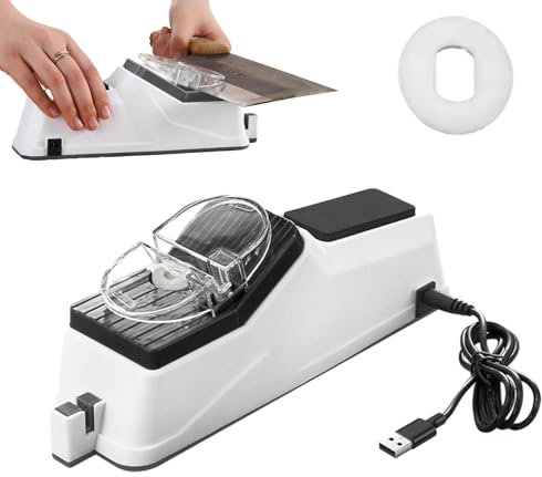 Herramienta Eléctrica Para Afilar Cuchillos De Cocina | Afilador De Cuchillos Automático Multifuncional - De Cocina Con Sacapuntas De Tijeras, Interfaz USB Para Afilado Rápido En 5 Segundos