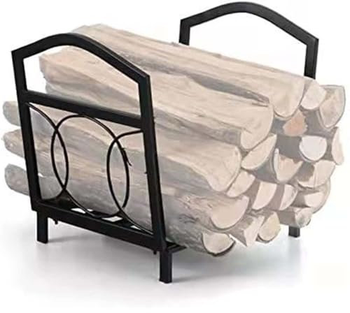 Feuerholzregal, Kaminholzhalter Brennholzständer, Holzunterstand, Wetterfester Stahlrahmen, Kaminholzregal Außen, für Lagerung im Freien und Wohnbereich