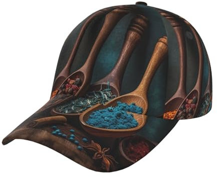 Casquette de Baseball pour Homme et Femme, Chapeau de Papa Classique réglable, Motif épices sur cuillère en Bois, Mode été, Chapeaux de Sport, Noir