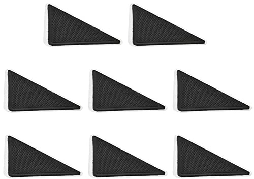 Phefop Nicht -Slip -Teppichpolster, 8pcs -Set, Teppichklebeband, Dreiecks -Gummi -Pad, Waschbeschluss mit Breiten Anwendungen für Geflieste Böden, Teppiche, Bodenmatten