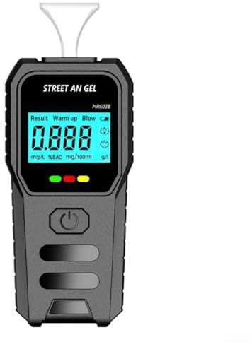 Pumixiy Alcohol Breathalyser Tester With Voice Broadcast LED Digital Display Portable Breath Analyser For Personal Professional Use Semiconductor Sensor(A)