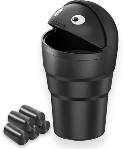 Auto Mülleimer mit Deckel,Mini Mülleimer Auto,Vehicle Waste Bin mit Deckel | Wasserdicht Abfallbehälter für Getränkehalter,Seitentür Mistkübel für Autos, Zuhause,Büro,Wasserdicht & Geruchsdicht
