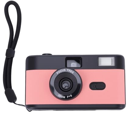 Jectse Fotocamera a Pellicola Half Frame, Fotocamera a Pellicola 35 Mm, Fotocamera Digitale retrò Riutilizzabile con Flash e 27 Pellicole a Colori, Leggera e Facile da Usare (Nero Roseato)