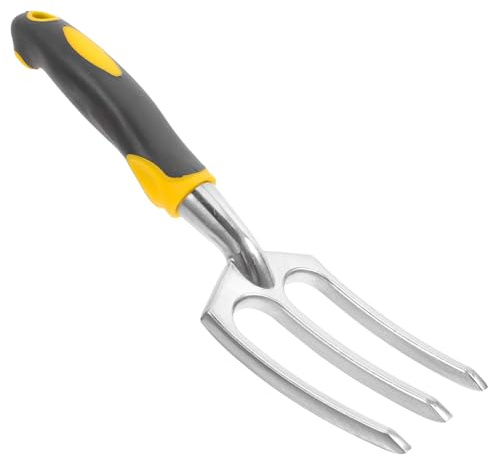 TOBBOMEY Fourche de Jardinage Robuste Acier Inoxydable avec Râteau à Main Ergonomique pour Fleurs Légumes et Bonsaï Outil de Transplantation Pratique pour Ameublir et Aérer Le Sol