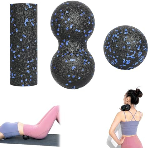 Faszienball Set, Faszienrolle Klein & Massageball & Erdnuss Faszien Ball (Massagebälle Igelball Fußmassage für Muskelmassage Rücken Nacken Wirbelsäule zur Schmerzlinderung und Entspannung)