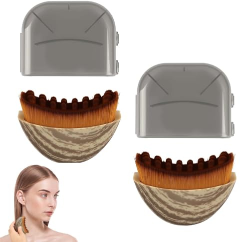 Lymphatic Drainage Brush 2Pack，Lymphatic Contour Face Brush | Facial massage, soft dry face for jawline, cheeks and neck, ergonomic contour brush for daily skincare, lightweig
