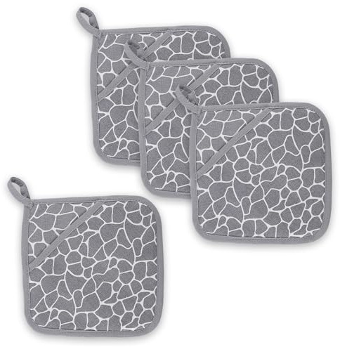 MINGBOLIN 4 Maniques de Cuisine en Silicone et Coton, 20 cm