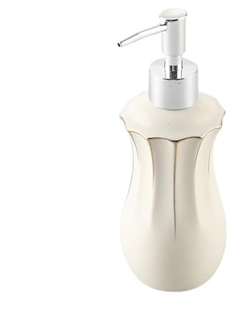 Vintage beige keramisk tvålautomat for badrum 10,8 OZ Vasformad design Handbänkskiva tvålautomater Pumpflaska Flytande lotion Tvålautomat Kök Schampo dispenser