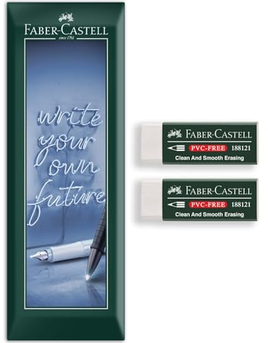 Faber-Castell PVC-freier Radiergummi | 7081N weißer Radiergummi | Weiches, sauberes, schmierfreies, ungiftiges Radieren für Schule, Büro & Kunst - in Umschlagverpackung (2)