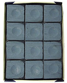 (Powder Blue) - SILVER CUP Pool cue Billiard Premium CHALK - ONE DOZEN - POWDER BLUE