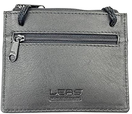 LEAS Brustbeutel mit Verstellbarer Kordel in Echt-Leder, schwarz Travel-Line